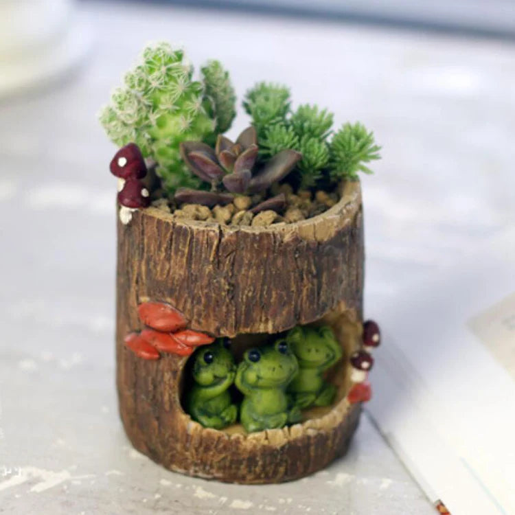 Creative Home Garden  Decoration Pot Resin Flower Pots Succulent Plant Planters Mica Bonsai Pots