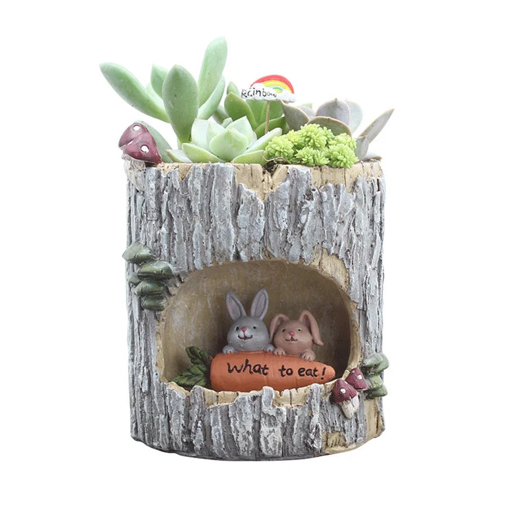 Creative Home Garden  Decoration Pot Resin Flower Pots Succulent Plant Planters Mica Bonsai Pots