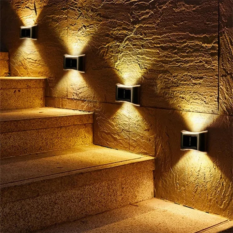 Solar Outdoor Courtyard Light Garden Decoration Wall Wash up and Down Luminous Atmosphere Wall Light