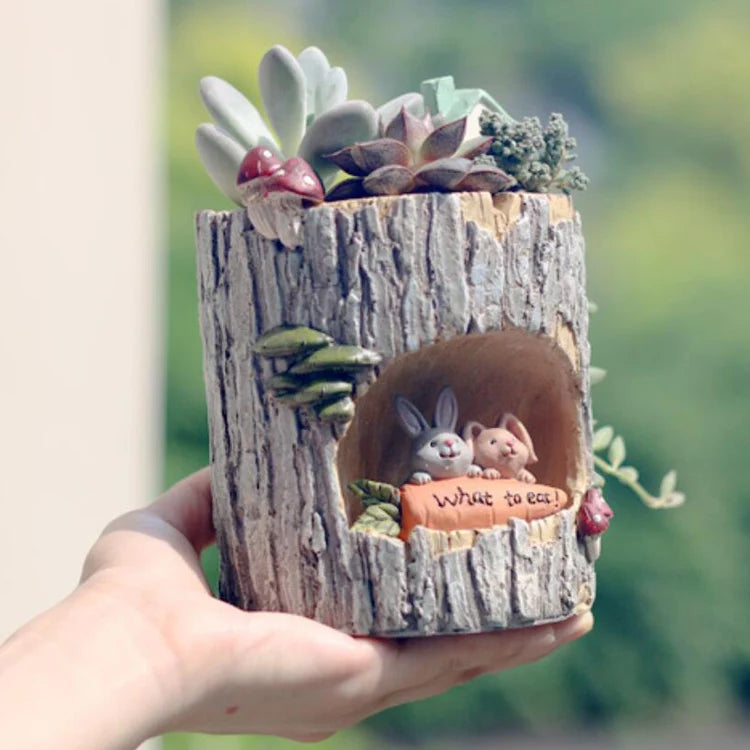 Creative Home Garden  Decoration Pot Resin Flower Pots Succulent Plant Planters Mica Bonsai Pots