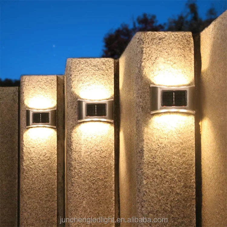 Solar Outdoor Courtyard Light Garden Decoration Wall Wash up and Down Luminous Atmosphere Wall Light