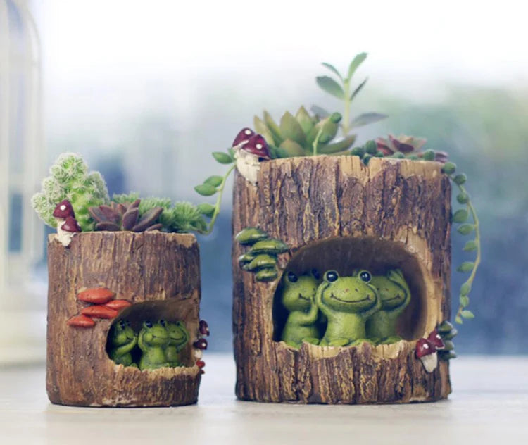 Creative Home Garden  Decoration Pot Resin Flower Pots Succulent Plant Planters Mica Bonsai Pots