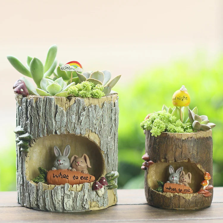 Creative Home Garden  Decoration Pot Resin Flower Pots Succulent Plant Planters Mica Bonsai Pots