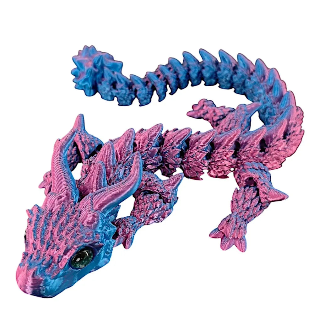 Simulated Eye 3D Printed Dragon Chinese Dragon Laser 3D Printed Diceratops Dragon Rotatable Flexible 3D Articulated Dragon Toys