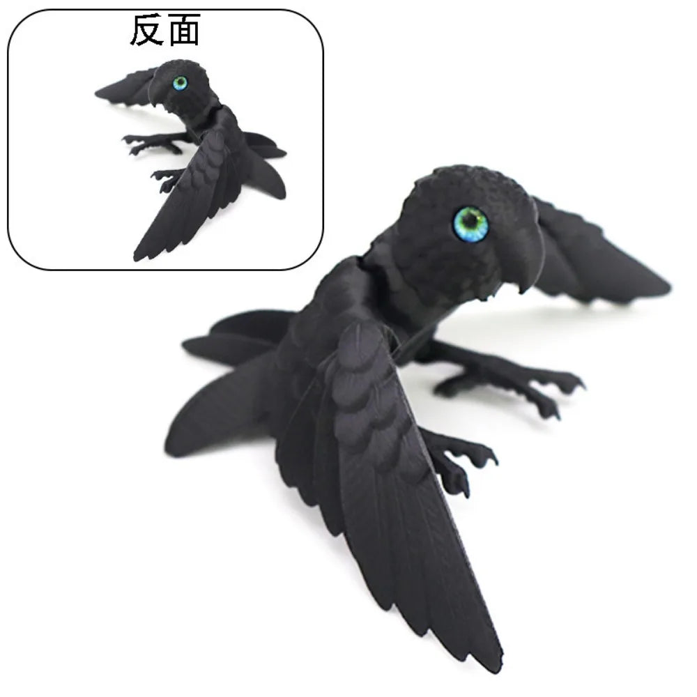 Simulated Eye 3D Printed Parrot Model Sparkling Laser 3D Printed Parrot Animal Flexible Animal Rotatable