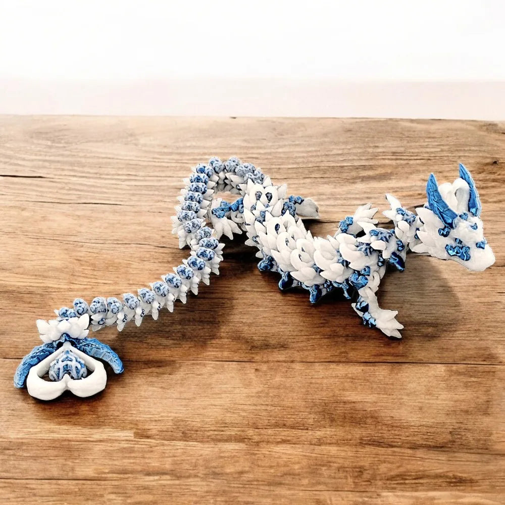 Simulated Eye 3D Printed Dragon All-in-one Molding Laser 3D Printed Diceratops Dragon Rotatable Poseable Joints