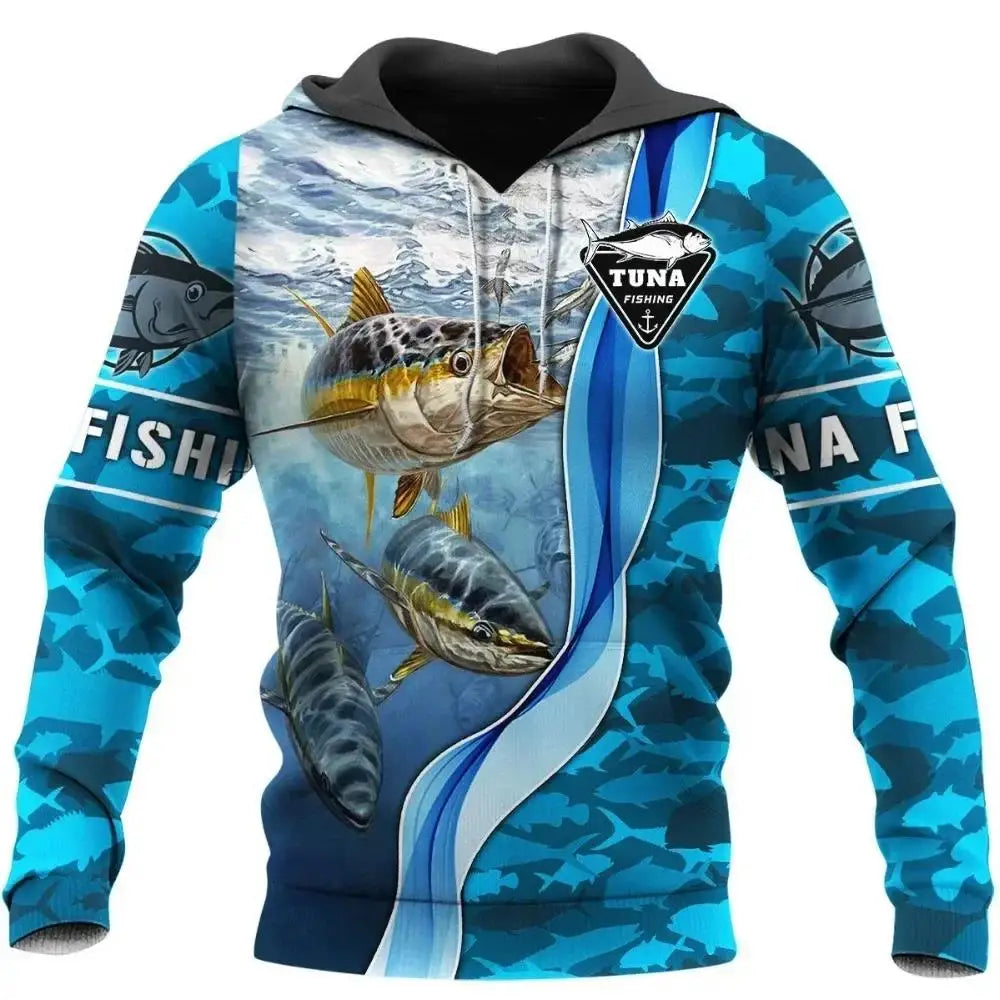 3D Fishing Printed Men's Hoodie Loose Designer Sweatshirt Spring Autumn Oversized Harajuku Y2k Clothes Long Sleeve Pullover 4XL