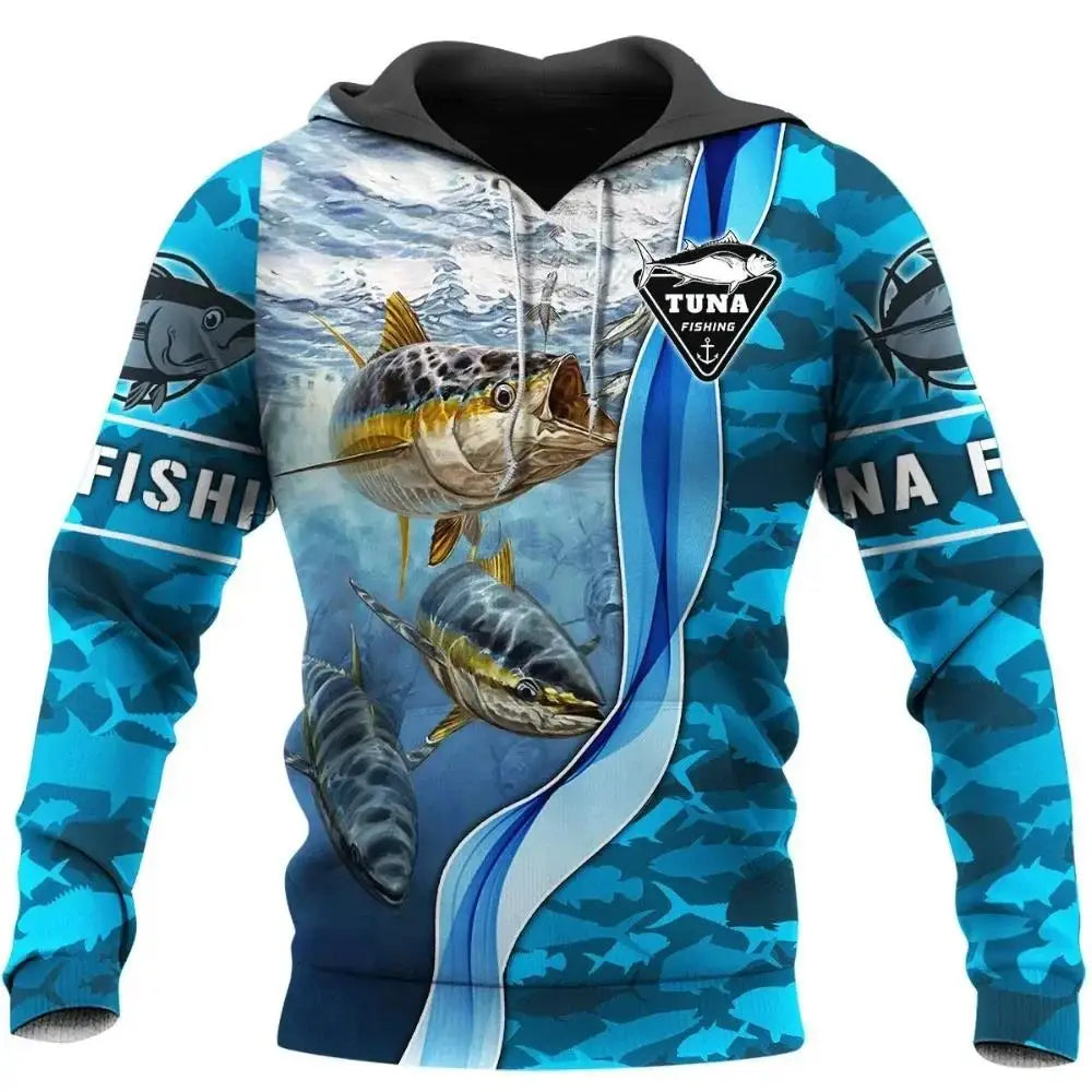 3D Fishing Printed Men's Hoodie Loose Designer Sweatshirt Spring Autumn Oversized Harajuku Y2k Clothes Long Sleeve Pullover 4XL