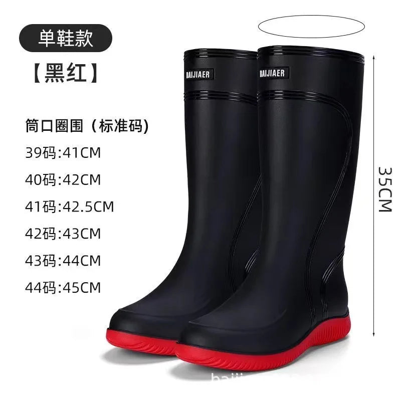 Men's High-quality Boots Men's Rain-proof Waterproof Shoes High Tube Non-slip Closed Rain Boots Bundle Mouth Rubber Fishing Shoe