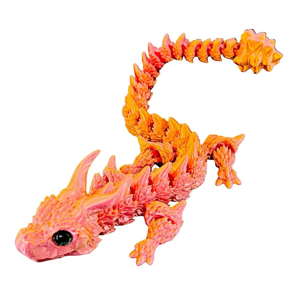 Simulated Eye 3D Printed Dragon Chinese Dragon Laser 3D Printed Diceratops Dragon Rotatable Flexible 3D Articulated Dragon Toys
