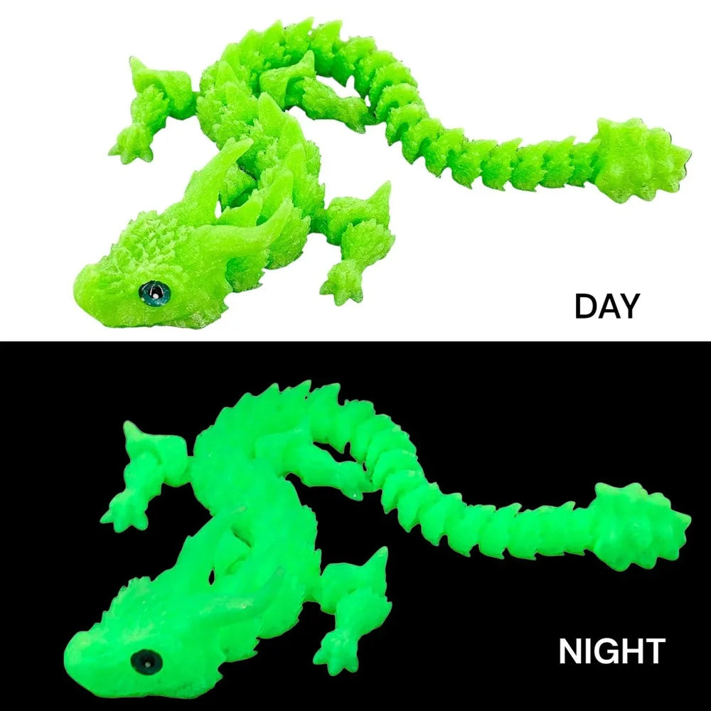 Simulated Eye 3D Printed Dragon Chinese Dragon Laser 3D Printed Diceratops Dragon Rotatable Flexible 3D Articulated Dragon Toys