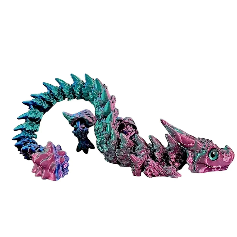 Simulated Eye 3D Printed Dragon Chinese Dragon Laser 3D Printed Diceratops Dragon Rotatable Flexible 3D Articulated Dragon Toys