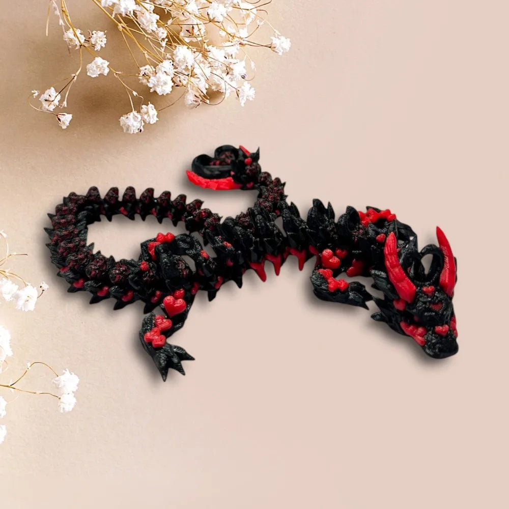 Simulated Eye 3D Printed Dragon All-in-one Molding Laser 3D Printed Diceratops Dragon Rotatable Poseable Joints