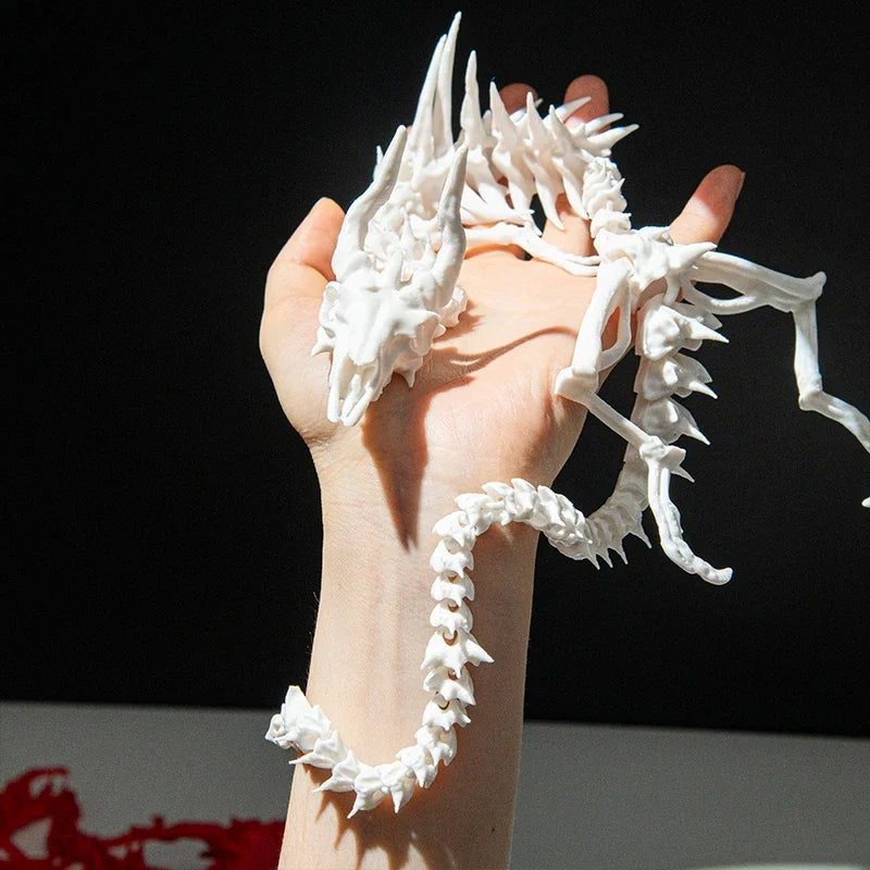3D Printing Dragon Skeleton Model  Creative Joints Movable Desktop Craft Ornament Toys Home Decorations Gifts