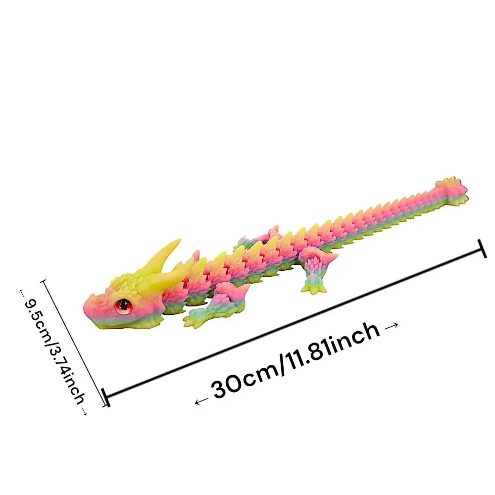 Simulated Eye 3D Printed Dragon Chinese Dragon Laser 3D Printed Diceratops Dragon Rotatable Flexible 3D Articulated Dragon Toys