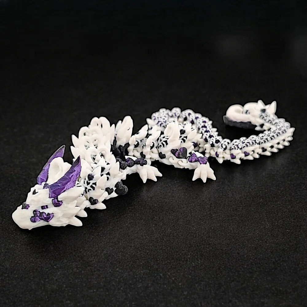 Simulated Eye 3D Printed Dragon All-in-one Molding Laser 3D Printed Diceratops Dragon Rotatable Poseable Joints