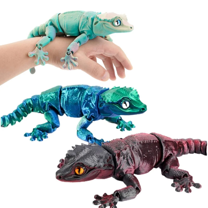 3D Printing Creative Phoenix headed Lizard Animal Ornament Cute Cute Pet Lizard Movable Integrated Joint Animal Miniatures