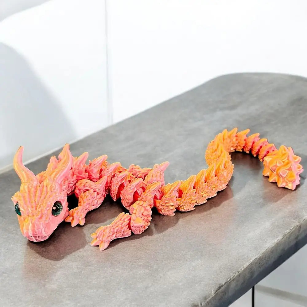 Simulated Eye 3D Printed Dragon Chinese Dragon Laser 3D Printed Diceratops Dragon Rotatable Flexible 3D Articulated Dragon Toys