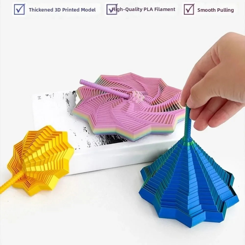 3D Printing Fractal Fidget Star Model Expanded Geometric Design Whirling Spiral Ornaments Relaxation Portable Decompression Toy