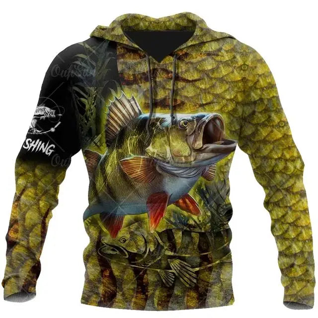 3D Fishing Printed Men's Hoodie Loose Designer Sweatshirt Spring Autumn Oversized Harajuku Y2k Clothes Long Sleeve Pullover 4XL