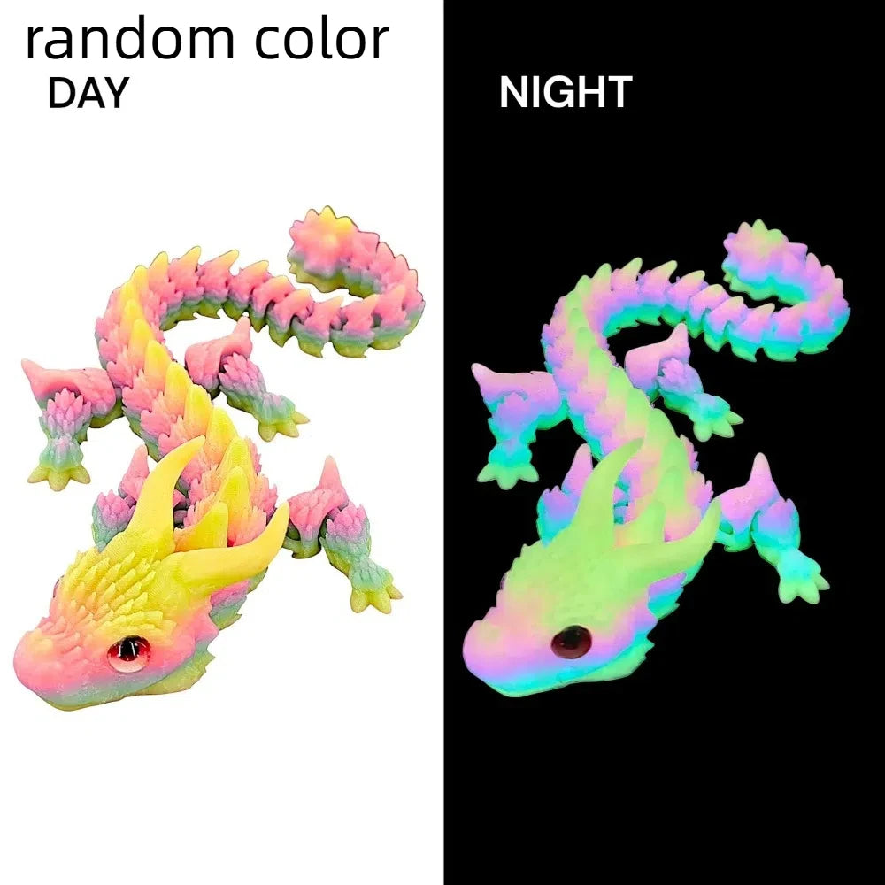 Simulated Eye 3D Printed Dragon Chinese Dragon Laser 3D Printed Diceratops Dragon Rotatable Flexible 3D Articulated Dragon Toys