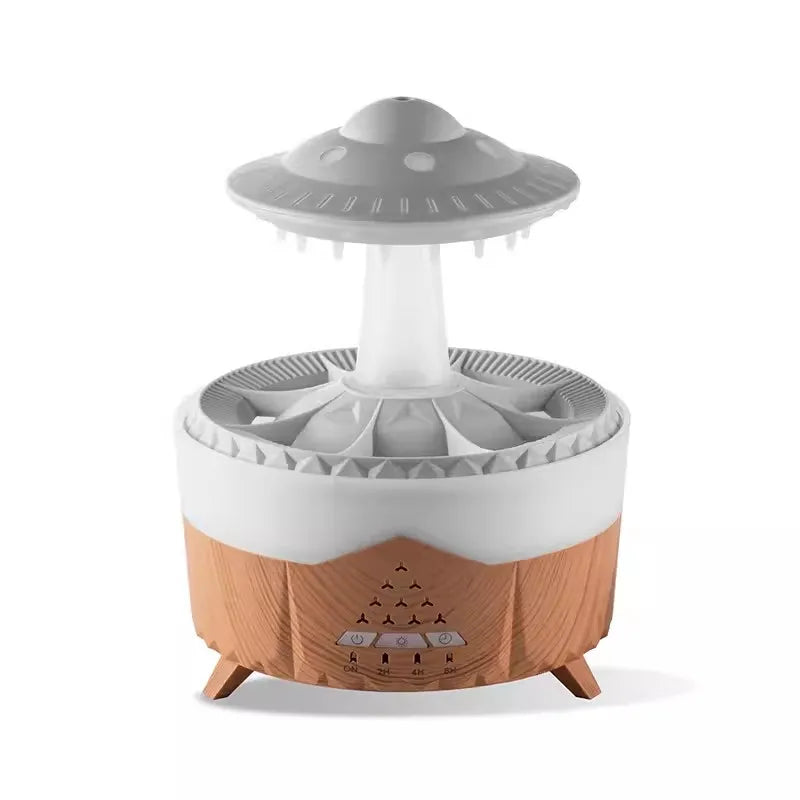Raindrop UFO Shape Air Humidifier 2/4/8H Timing Colorful Night Light Aromatherapy Essential Oil Diffuser Home Bedroom Best Gifts