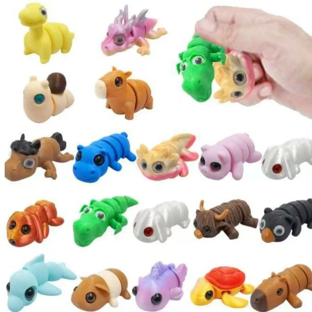 3D Printed Simulation Animals Movable Joint Fidget Toy Rotatable Articulated Home Desktop Ornament Adults Kid Toys Crafts Gifts