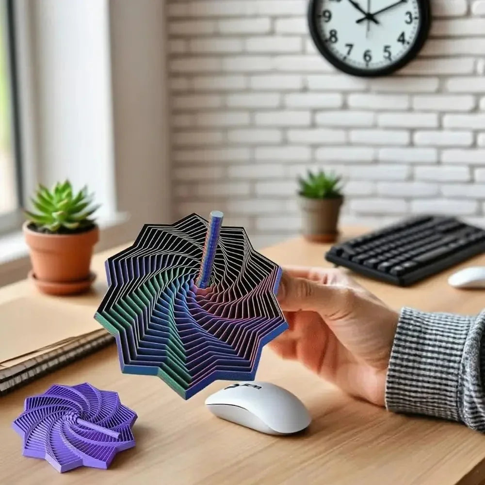 3D Printing Fractal Fidget Star Model Expanded Geometric Design Whirling Spiral Ornaments Relaxation Portable Decompression Toy