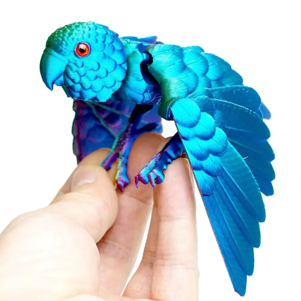 Simulated Eye 3D Printed Parrot Model Sparkling Laser 3D Printed Parrot Animal Flexible Animal Rotatable