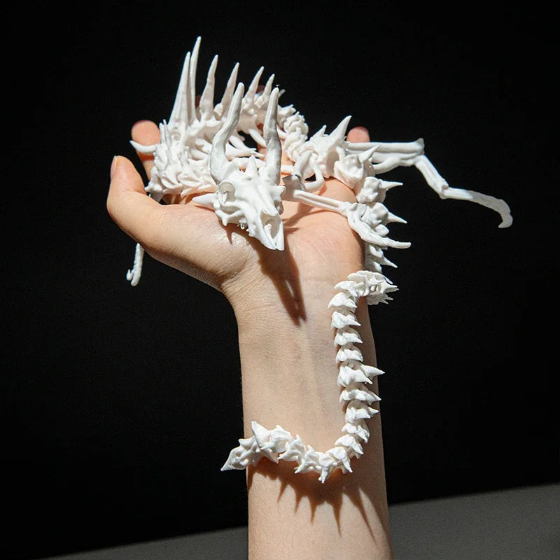 3D Printing Dragon Skeleton Model  Creative Joints Movable Desktop Craft Ornament Toys Home Decorations Gifts