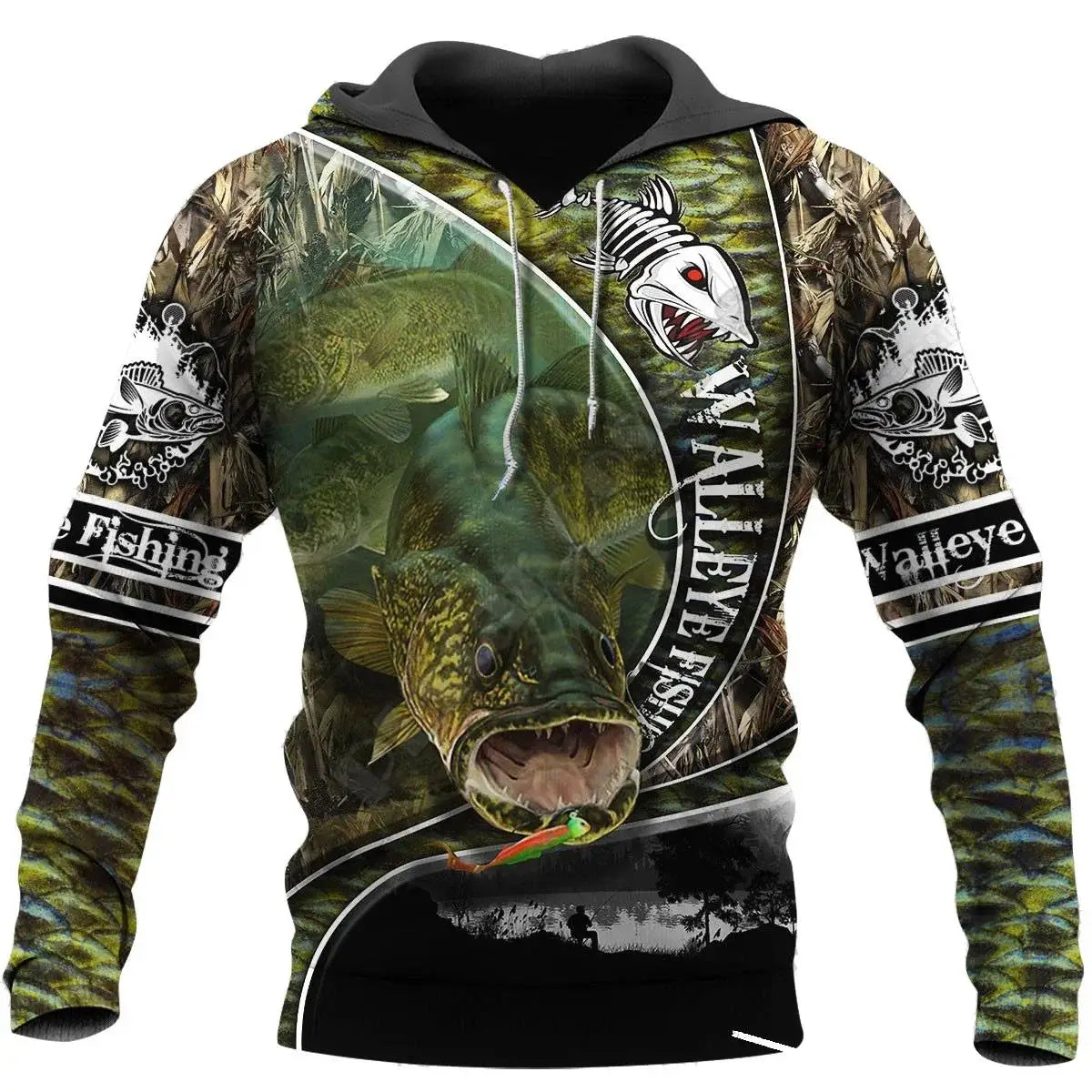 3D Fishing Printed Men's Hoodie Loose Designer Sweatshirt Spring Autumn Oversized Harajuku Y2k Clothes Long Sleeve Pullover 4XL