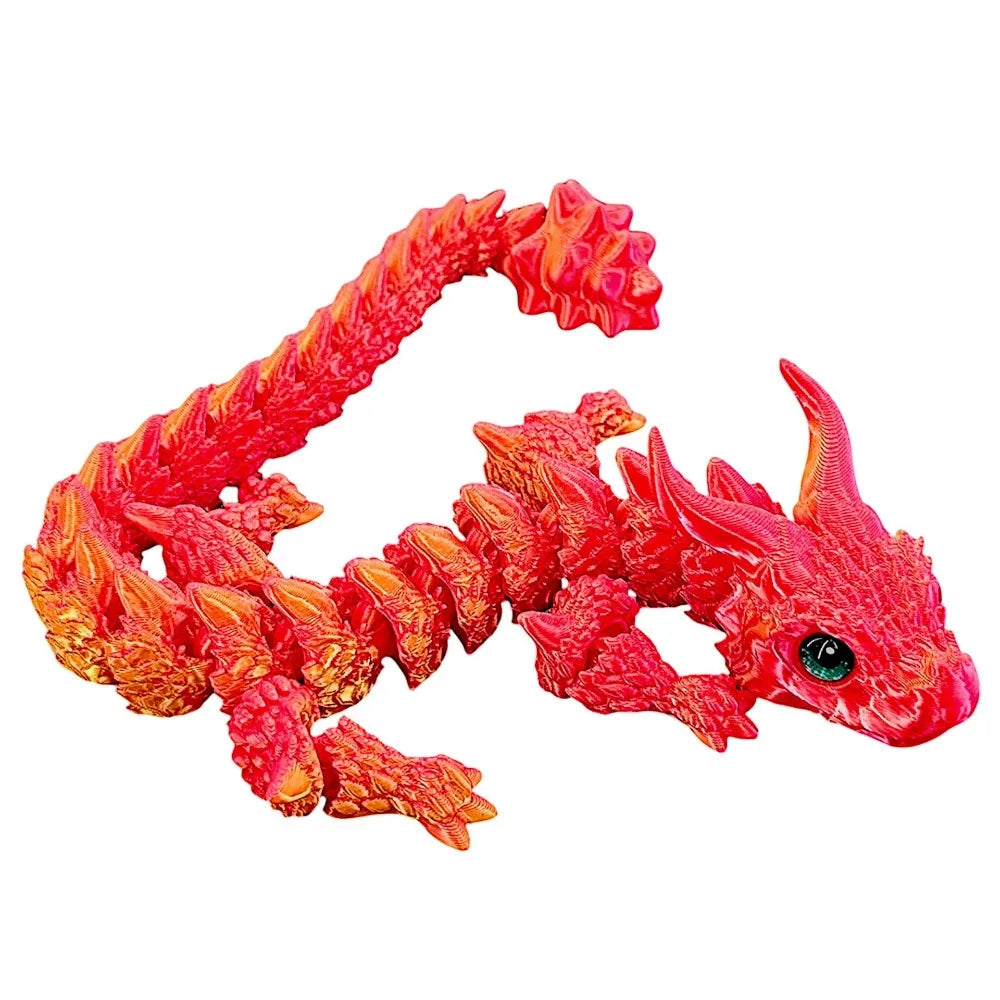 Simulated Eye 3D Printed Dragon Chinese Dragon Laser 3D Printed Diceratops Dragon Rotatable Flexible 3D Articulated Dragon Toys