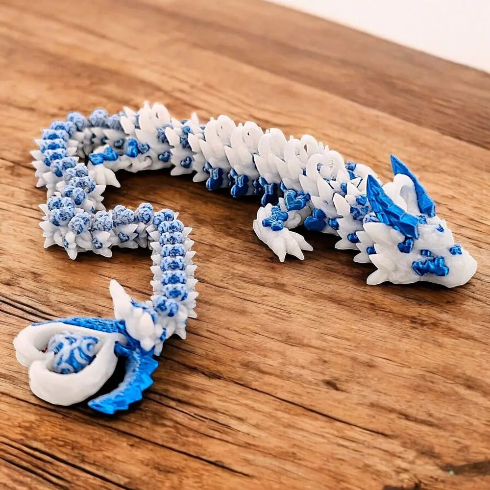 Simulated Eye 3D Printed Dragon All-in-one Molding Laser 3D Printed Diceratops Dragon Rotatable Poseable Joints