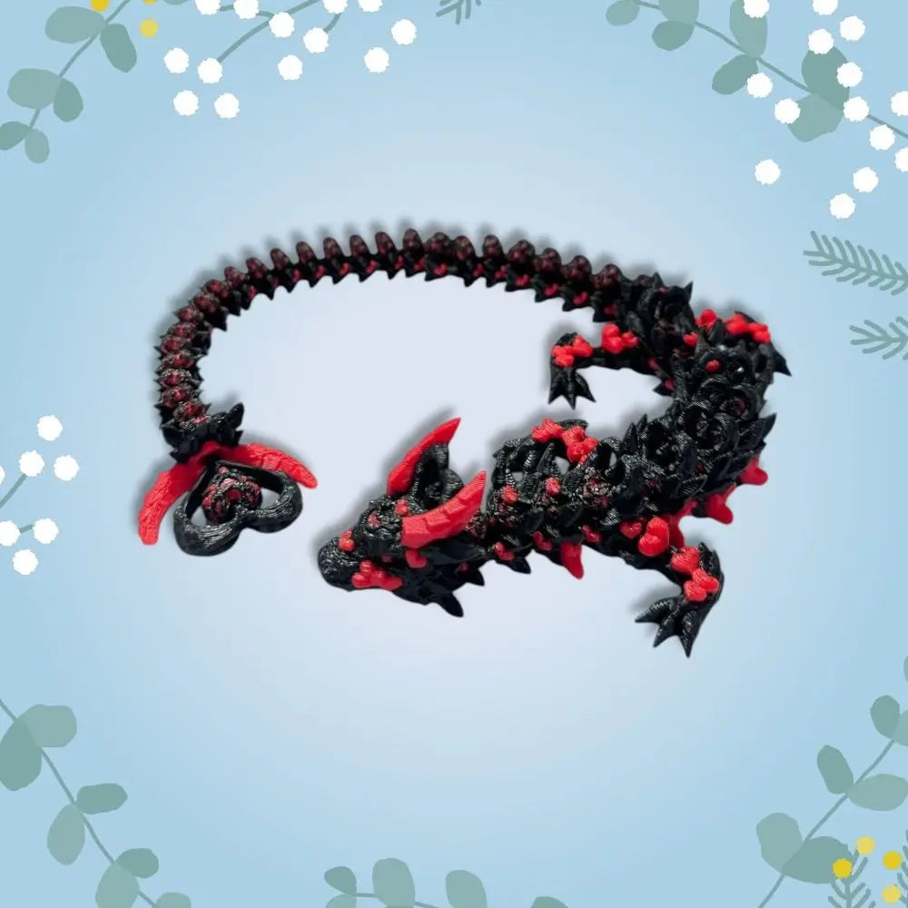 Simulated Eye 3D Printed Dragon All-in-one Molding Laser 3D Printed Diceratops Dragon Rotatable Poseable Joints