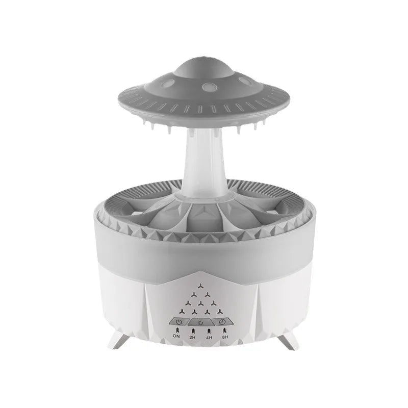 Raindrop UFO Shape Air Humidifier 2/4/8H Timing Colorful Night Light Aromatherapy Essential Oil Diffuser Home Bedroom Best Gifts