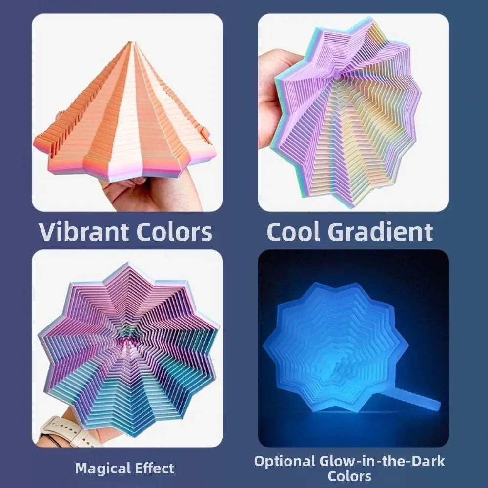 3D Printing Fractal Fidget Star Model Expanded Geometric Design Whirling Spiral Ornaments Relaxation Portable Decompression Toy