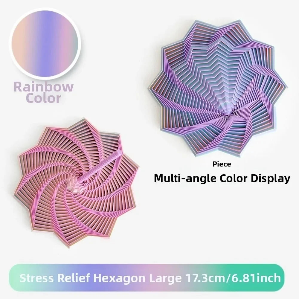 3D Printing Fractal Fidget Star Model Expanded Geometric Design Whirling Spiral Ornaments Relaxation Portable Decompression Toy