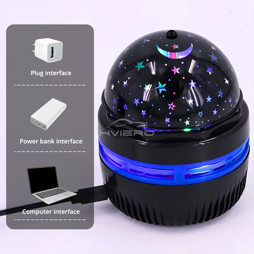 Galaxy Night Light Projector USB Table Lamp Gaming Room Home Theater Ceiling Wedding Decoration Halloween Rotate Automatically